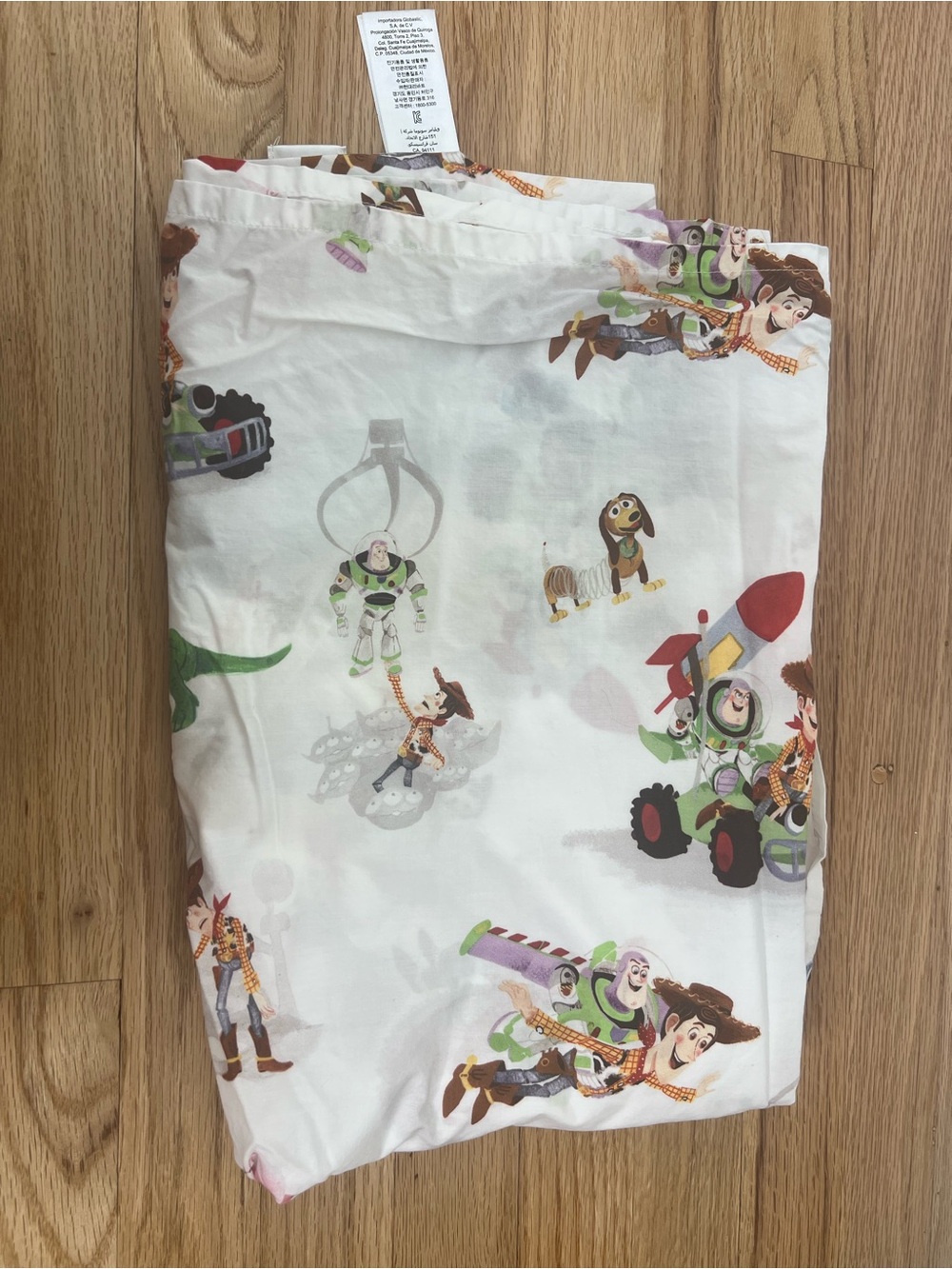Pottery Barn Kids White Toy Story Characters Flat Sheet Toddler size